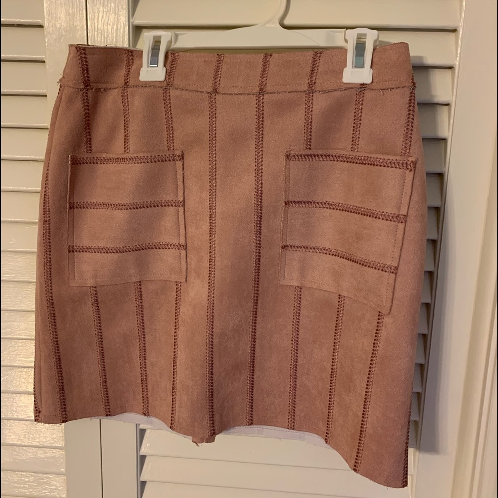 Pink Zip-Up Mini Skirt